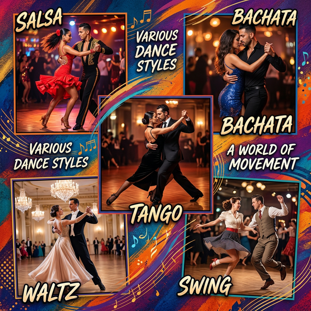 Different dance styles displayed for choosing your first class