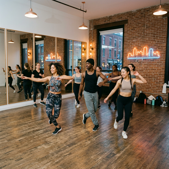 Dance classes in Montreal with students learning Latin dance
