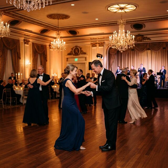 Social dancers demonstrating proper dance floor etiquette