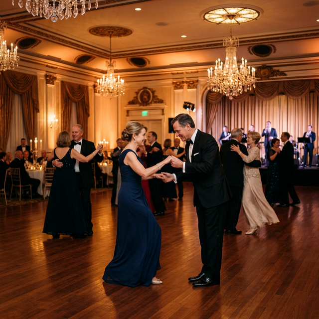 Social dancers demonstrating proper dance floor etiquette