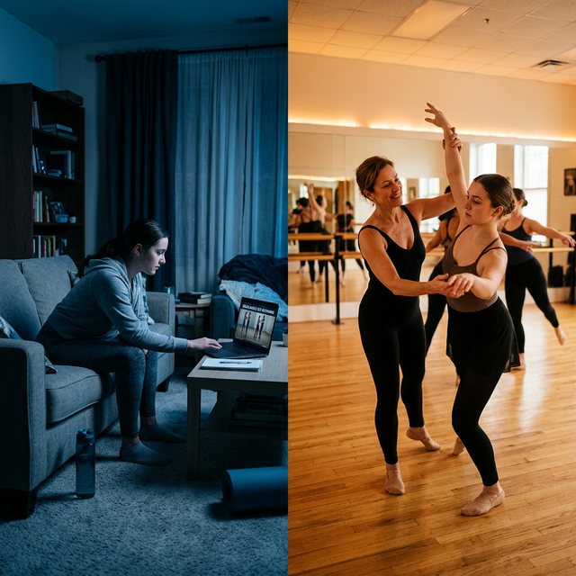 Comparison between learning dance from teacher and YouTube