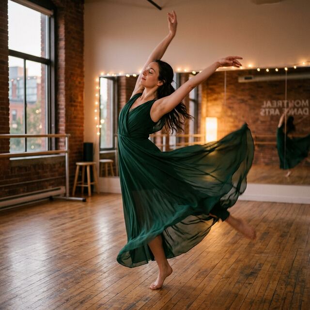 Person relaxing and destressing through dance movement