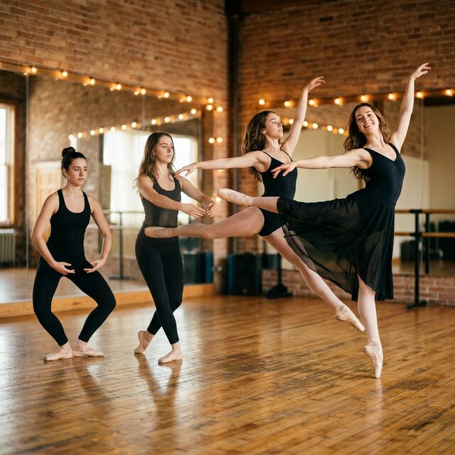 Timeline showing dance learning progression from beginner to confident