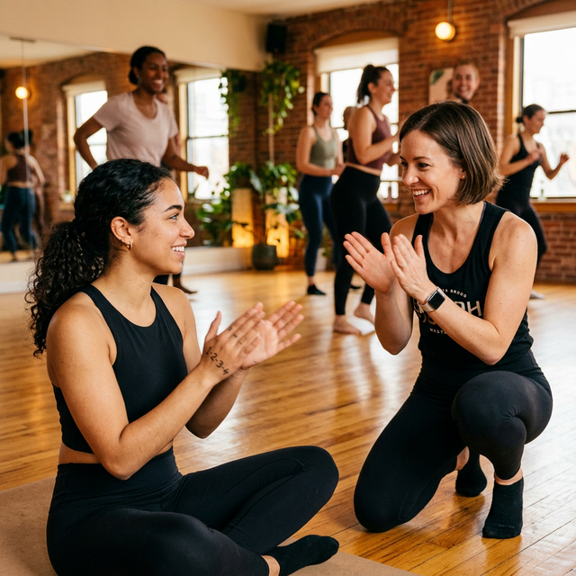 Beginner dancer learning rhythm with clapping exercises