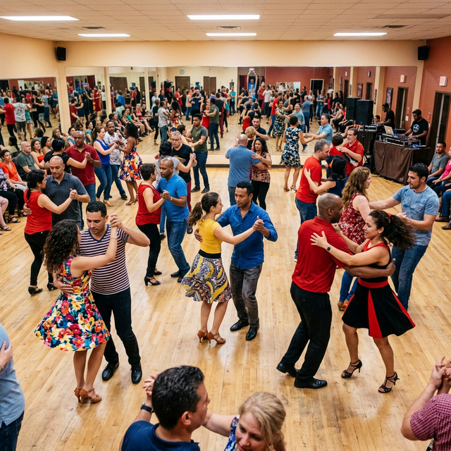 Popular salsa class in Montreal with enthusiastic students