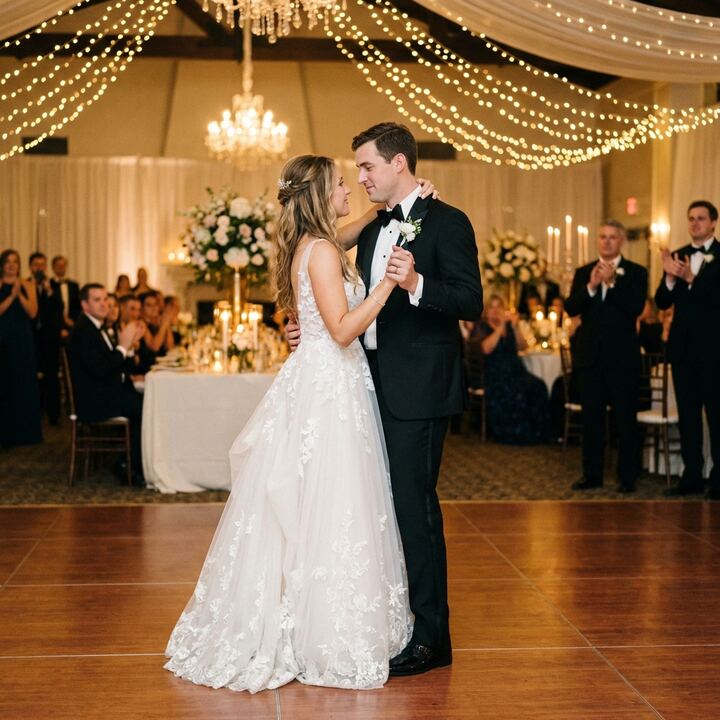 Bride and groom dancing their first wedding dance