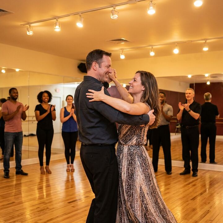 Group dance class student journey from beginner to social dancer
